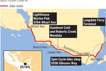 Daytripping cyclists can crank up historic, scenic Sechelt, Sunshine Coast