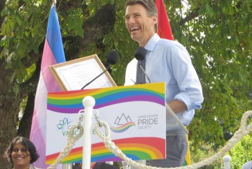 Vancouver LGBT pioneer Jim Deva remembered at Pride Week 2016 proclamation at new plaza