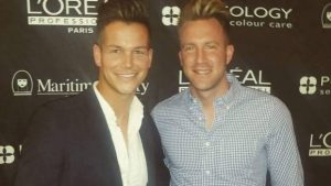 Blake Caissie, with fiancee Alex Beattie, says the couple feels 'it is now our duty to be even more proud of who we are as gay men.'