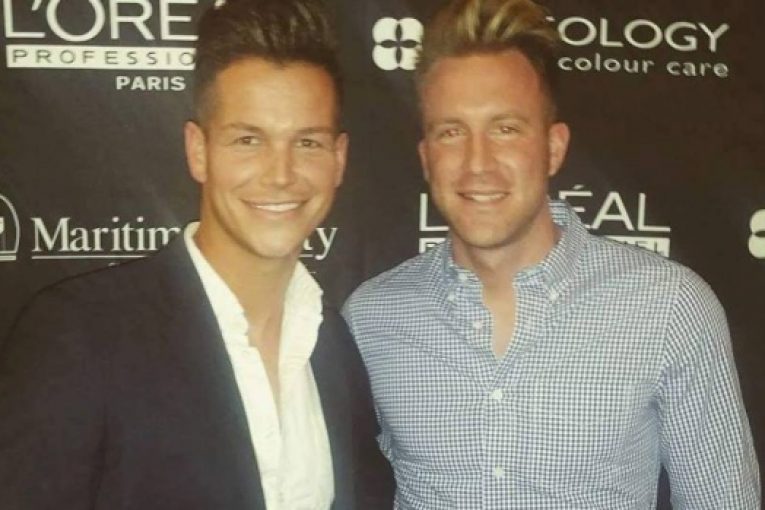 Blake Caissie, with fiancee Alex Beattie, says the couple feels 'it is now our duty to be even more proud of who we are as gay men.'